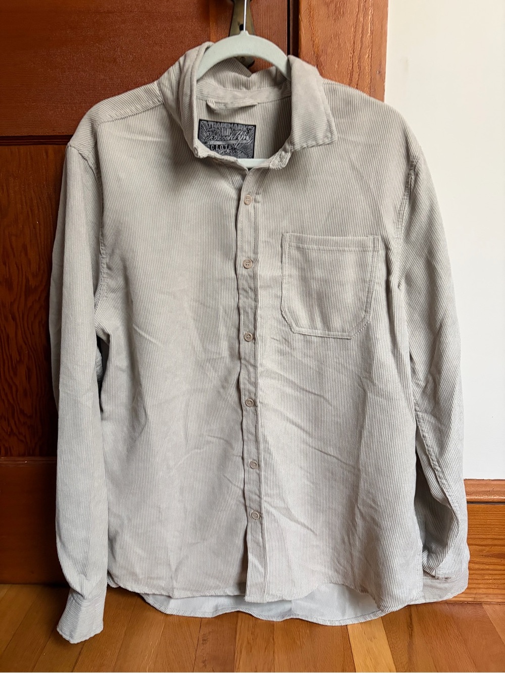 Brooklyn Cloth Beige Corduroy Button-Down Shirt